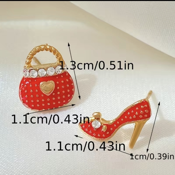 NWT 14K Gold Plated High Heels And Handbag Earrings - Picture 4 of 5